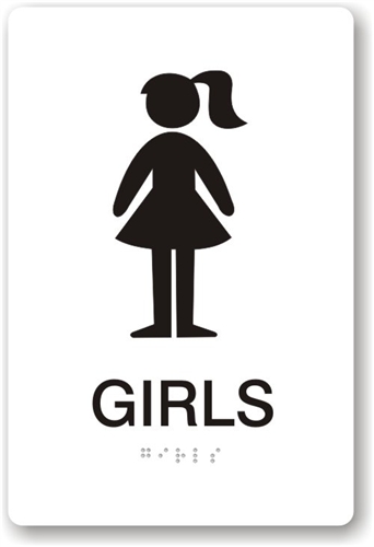 ADA Braille Girl's Restroom Sign