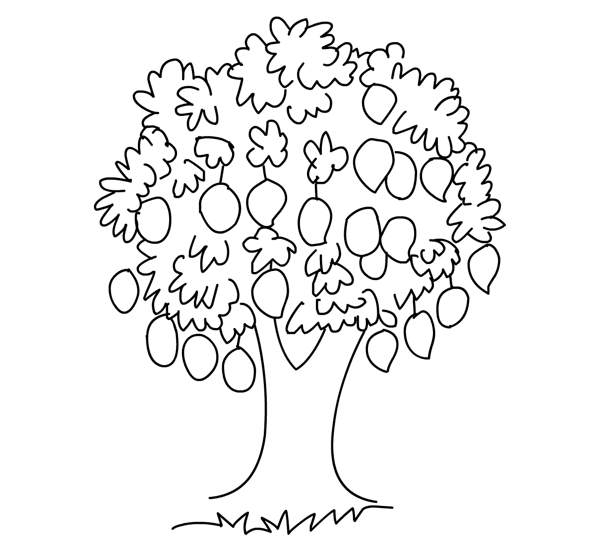 Mango tree coloring page