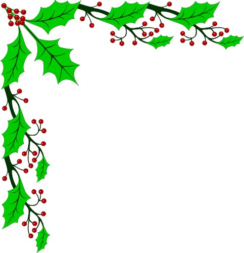 Free Holly Border Clip Art for Christmas
