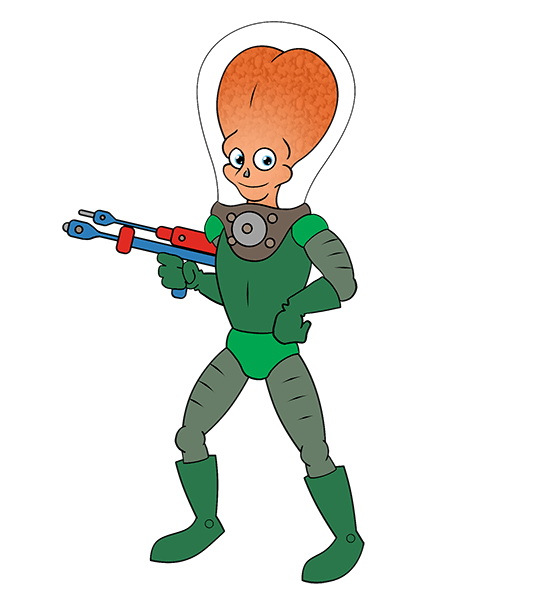 Mars Attacks Alien Cartoon Drawing Lesson