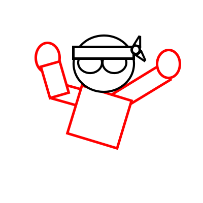 Drawing a cartoon ninja