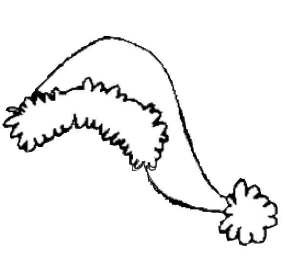 Santa Hat Coloring Page Page 1