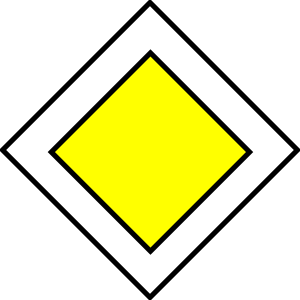 Priority Road Traffic Sign clip art Free Vector