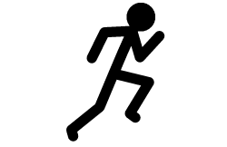 Stick man running clipart