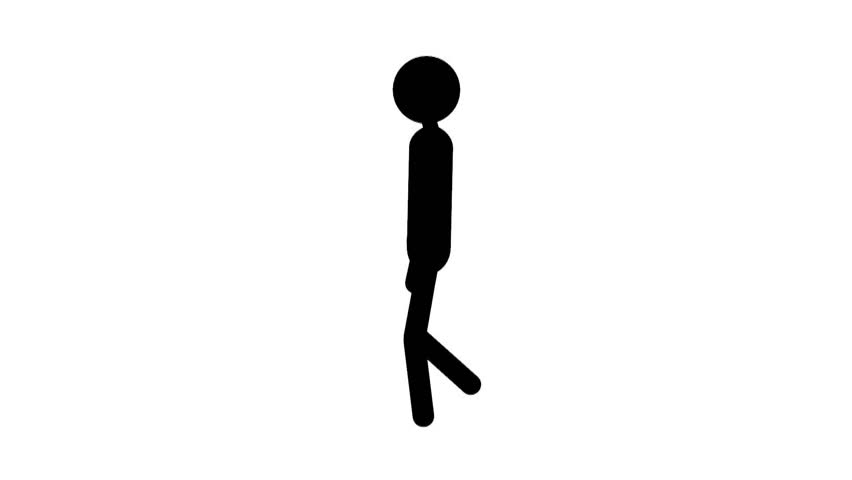 Pictogram Man Walks, Stops, Looks Up. Stock Footage Video 19428415 ...