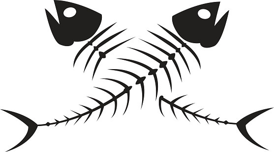 Drawing Of The Fish Bone Tattoo Clip Art, Vector Images ...