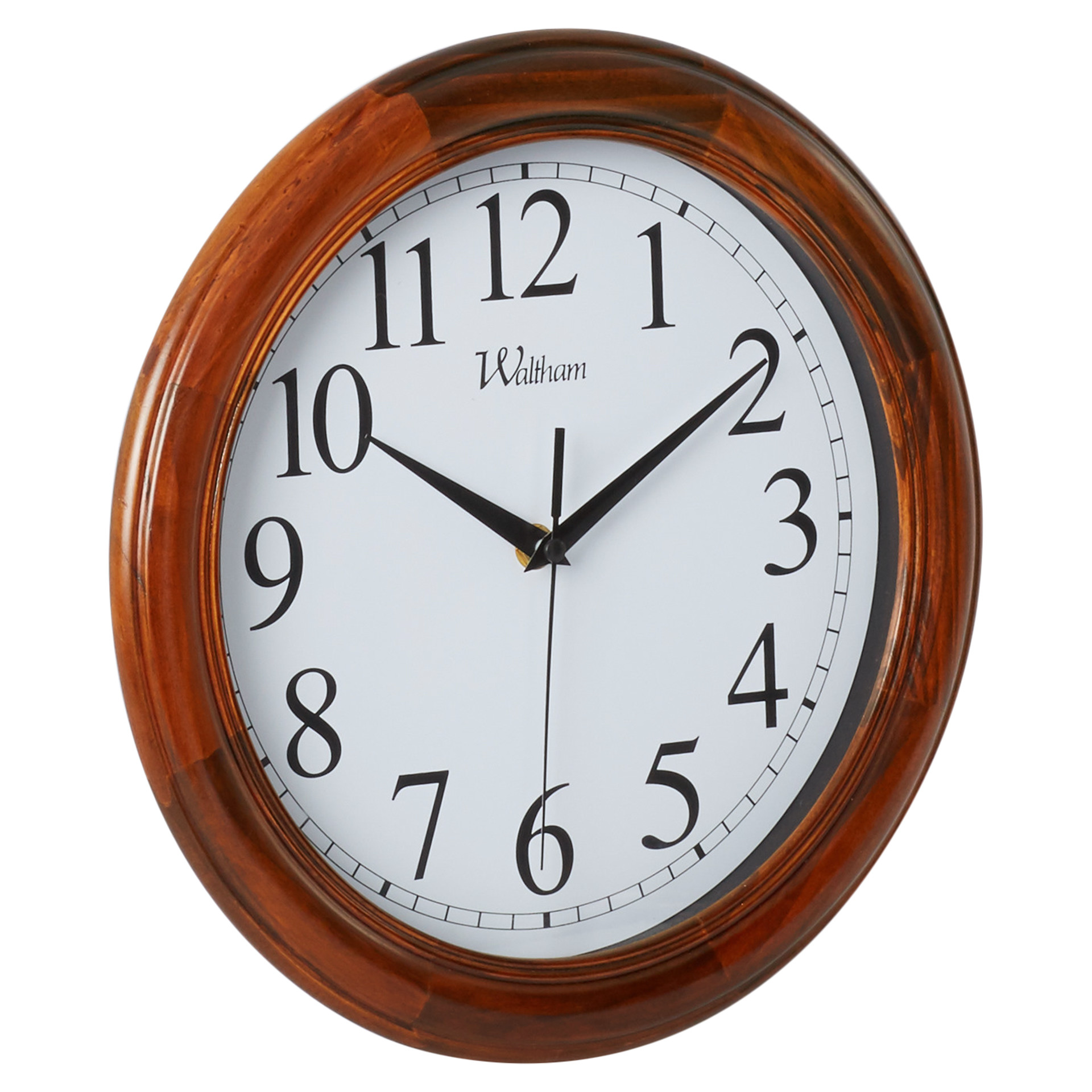 Three Posts 12" Round Quartz Analog Solid Wood Case Wall Clock ...