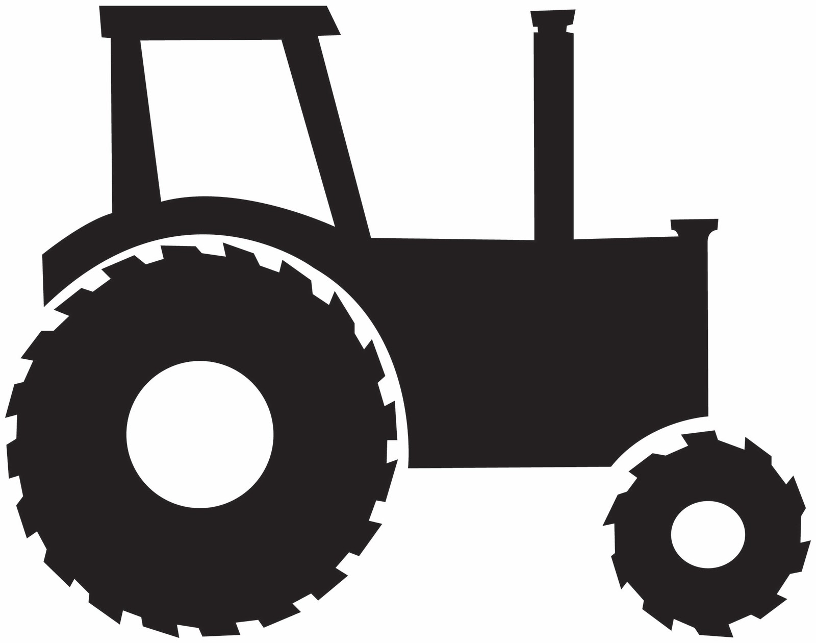 Tractor Black And White Clipart