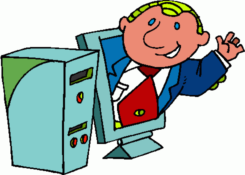 Clipart man on computer gif