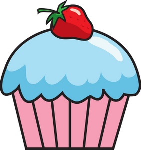 Cupcake Clipart Image - A Cupcake With A Strawberry On Top