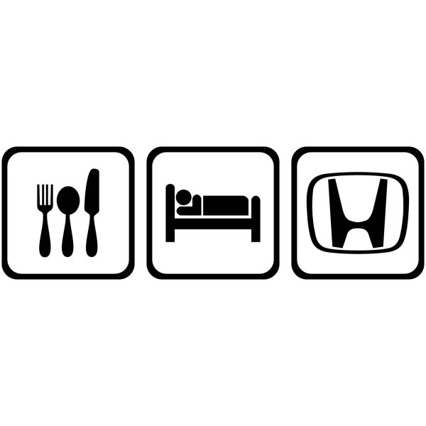 Eat Sleep Honda Sticker - 5 HP Stickers