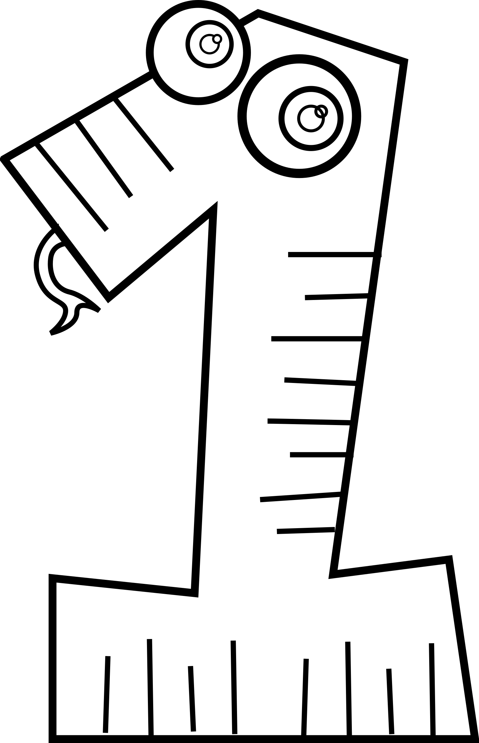 Clipart - Animal Number One Line Art