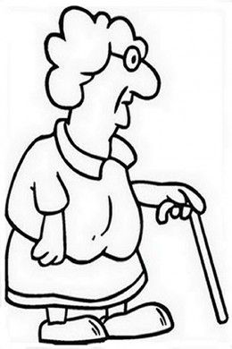 Grandma clipart black and white