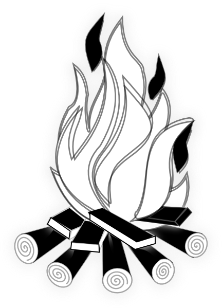 Clip Art Black And White Fire Clipart