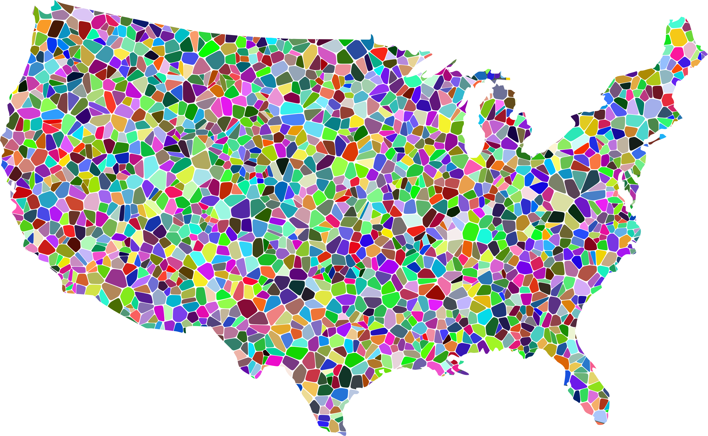 Clipart - Prismatic Tiled United States Map