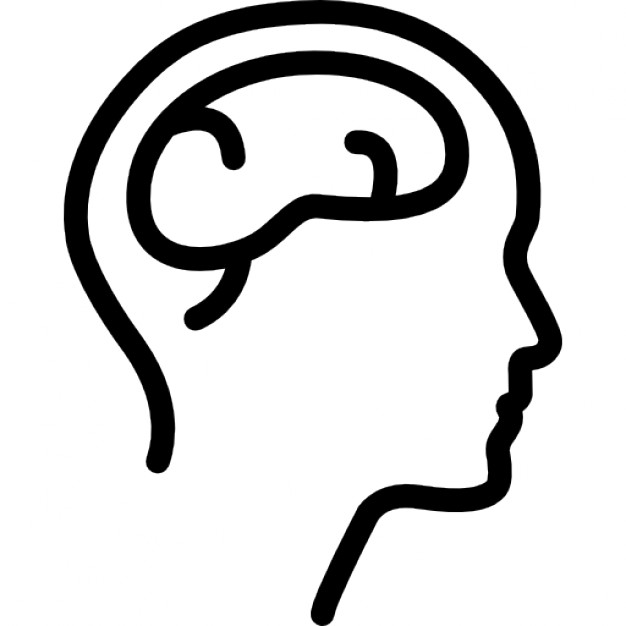 Male head side view with brains Icons | Free Download