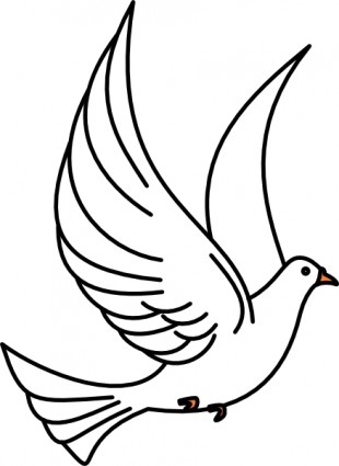 Flying bird line art clipart