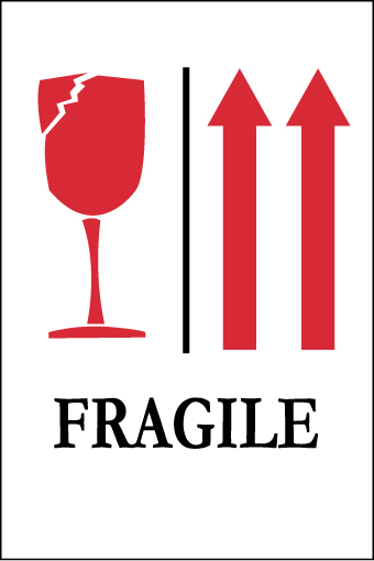 Graphic) Up Arrows Fragile International Shipping Label - Roll ...