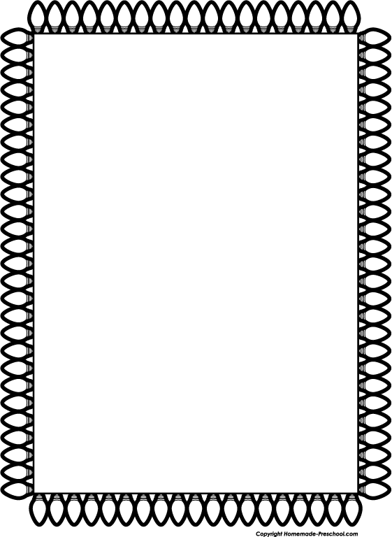 Christmas Clip Art – Black And White Border – Happy Holidays!