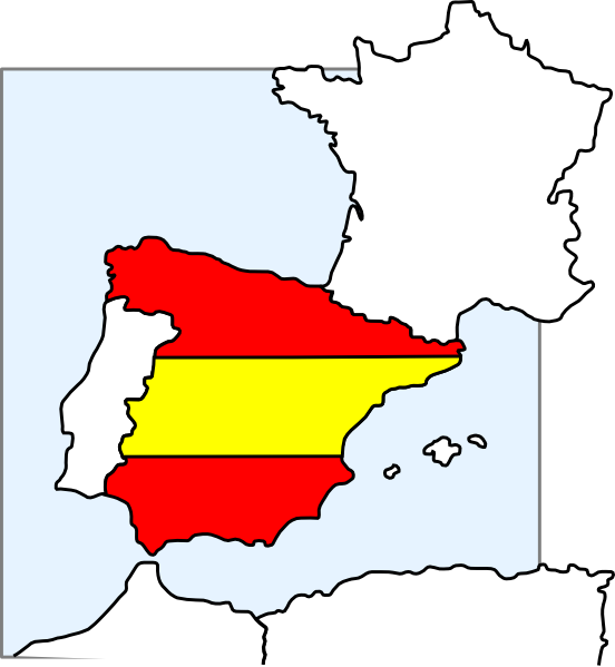 Spain Map And Flag Clip Art - vector clip art online ...