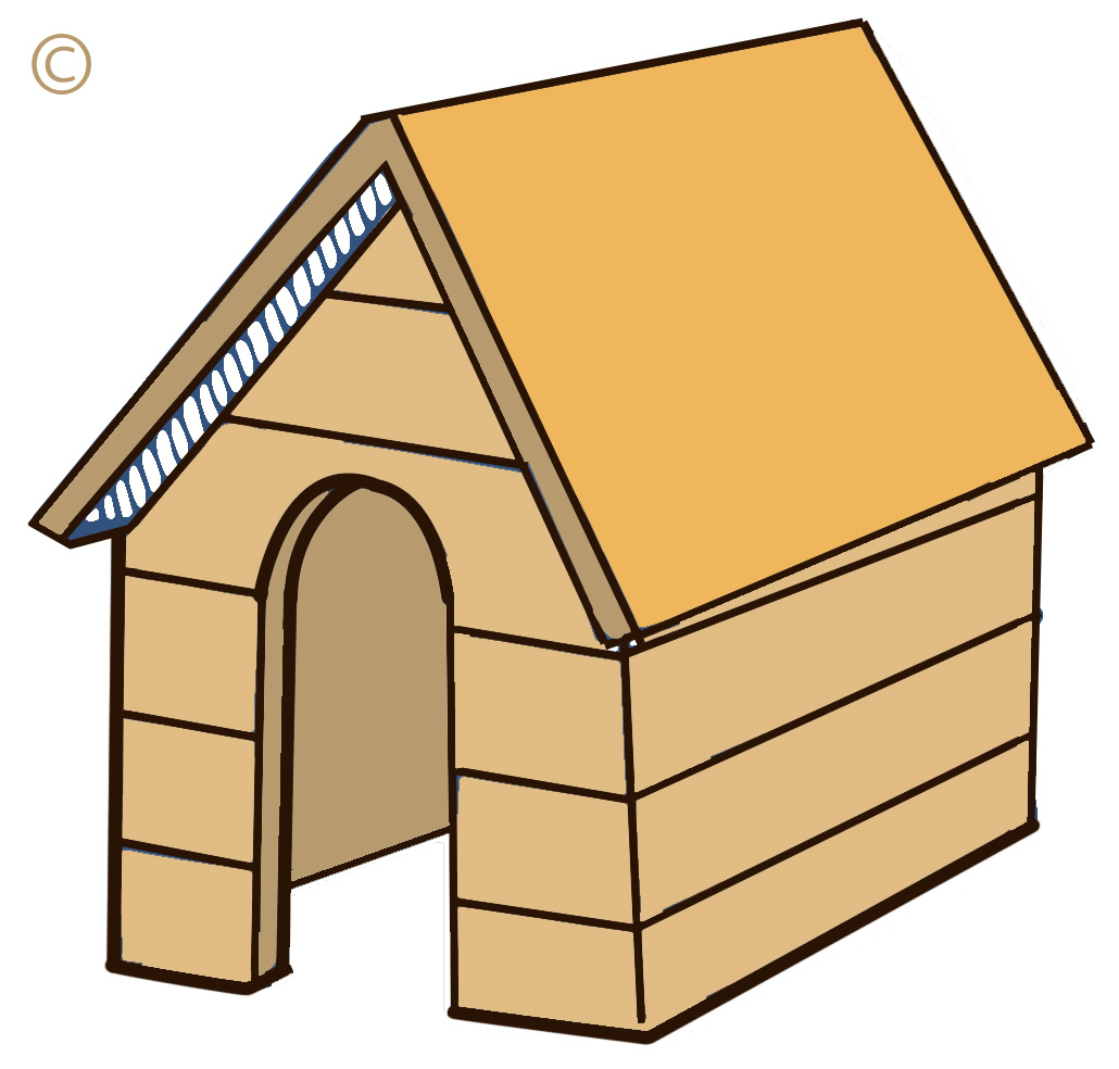 Cartoon dog house clipart