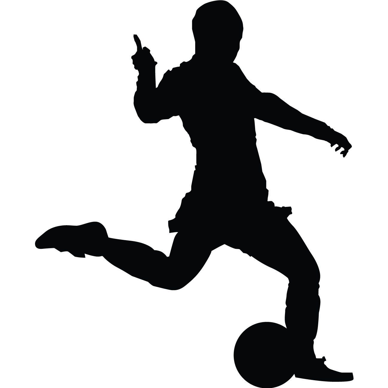 Boy soccer silhouette clipart
