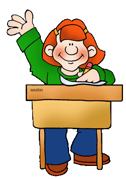 Student sitting at desk clipart martin