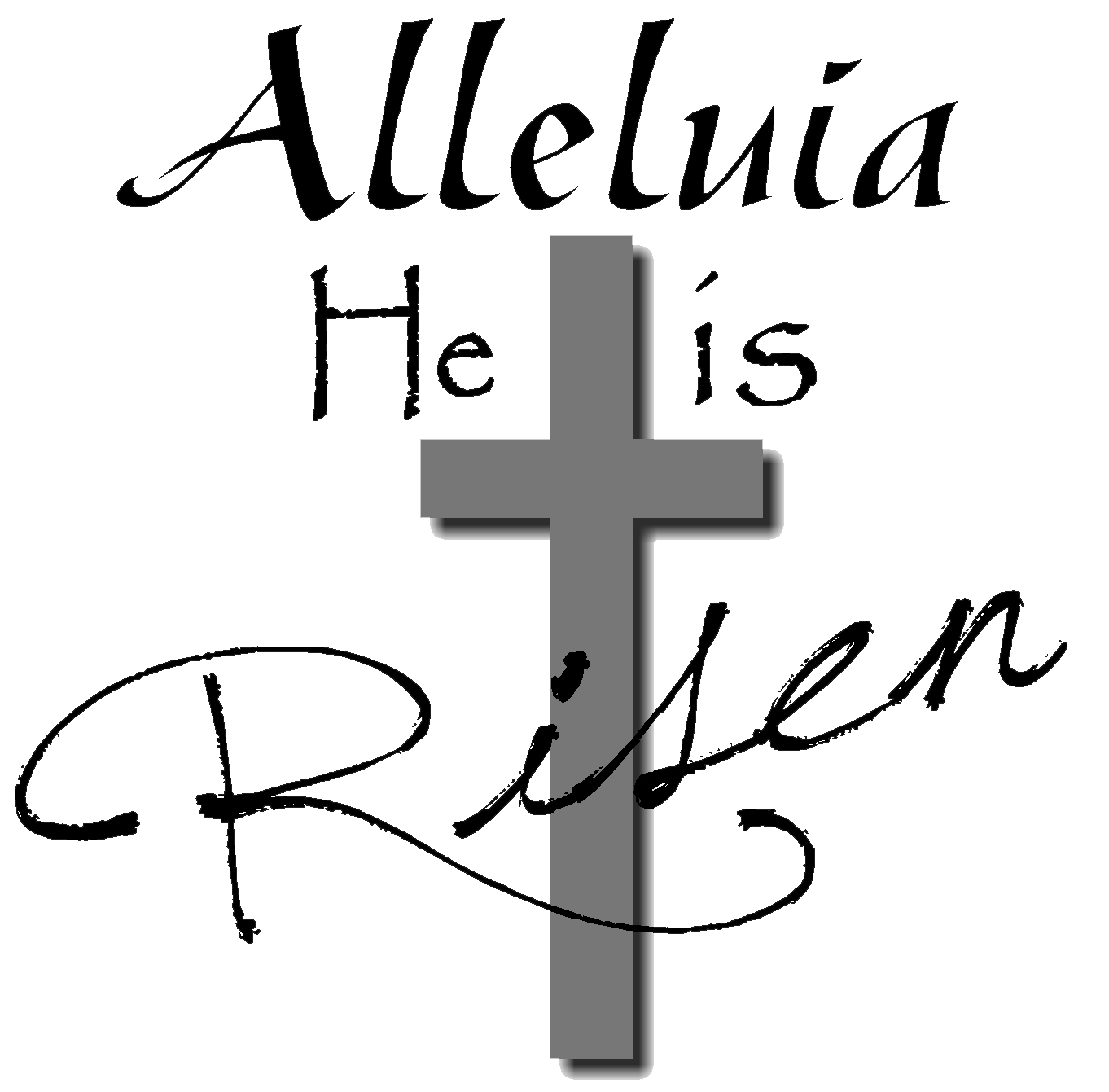 Easter clipart black and white religious he is risen