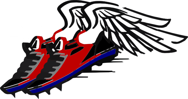 Track shoe track spikes with wings clipart