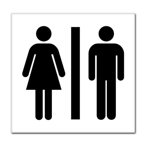 Amazon.com: Unisex Men Women Bathroom Sign sticker decal 8" x 8 ...