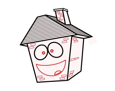 Drawing a cartoon house