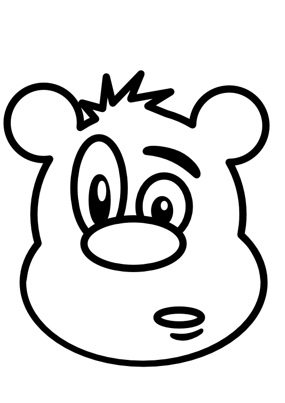 Clip Art: Bear 1 Black White Line Art Teddy Bear ...