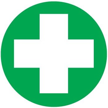 White Cross Symbol, Hard Hat Labels