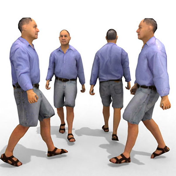 16 people casual 3d model