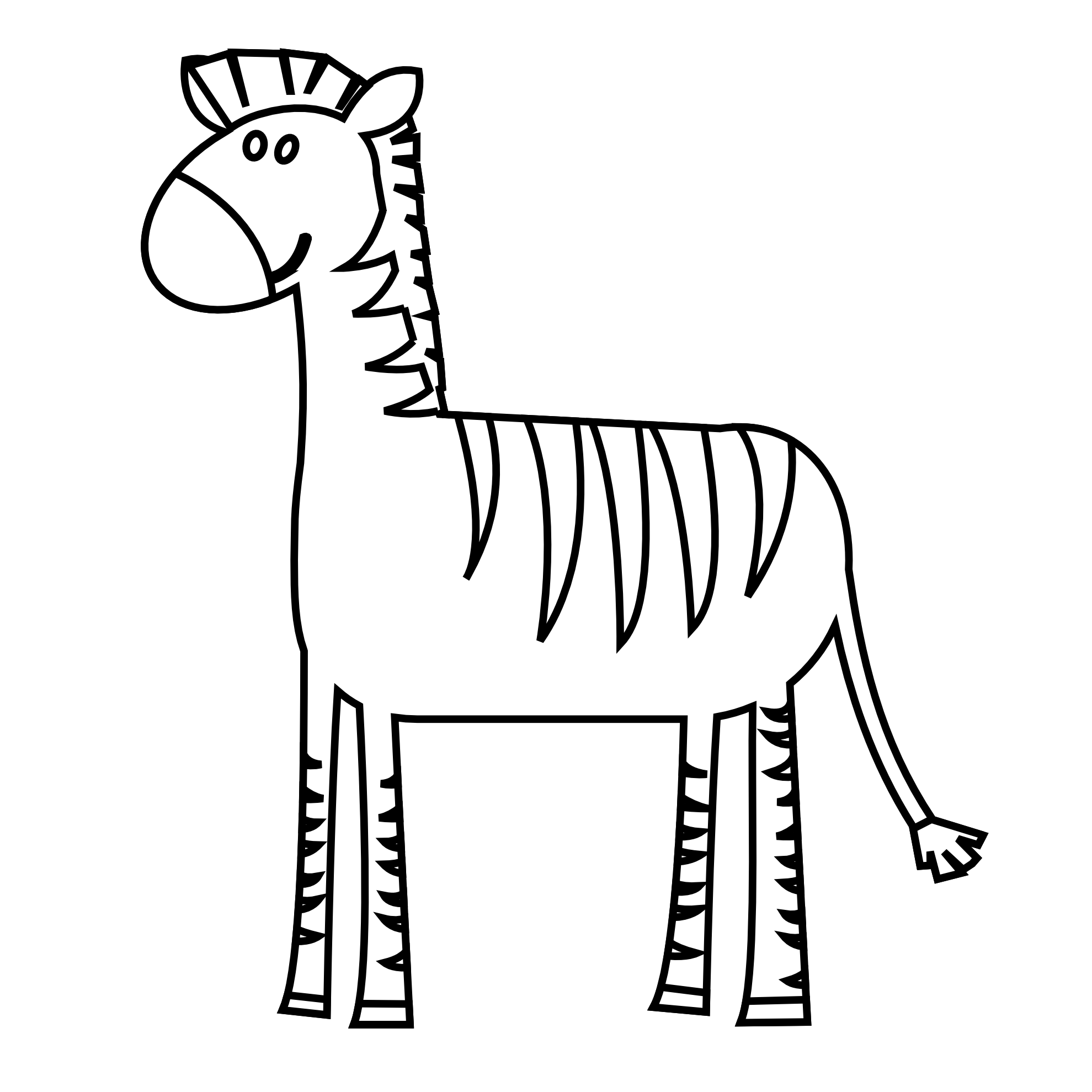 colorful animal zebra black white line hunky dory SVG colouringbook.