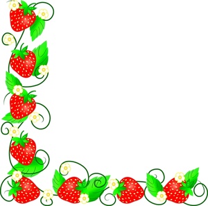 Strawberries Clipart Image - Fresh Ripe Strawberries Page Border ...