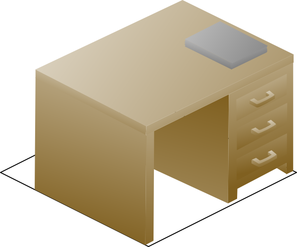 Isometric Desk Left Front View With Book clip art - vector clip ...