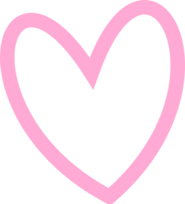 Slant Pink Heart Outline clip art - vector clip art online ...