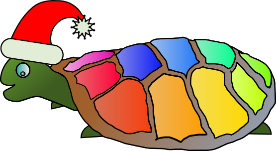 Clip Art: funny turtle with santa hat xmas ...