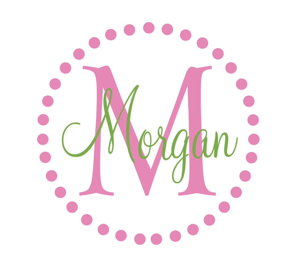 Teen Bedroom Cute Pink Design Custom Personalized Polka Dot Border ...