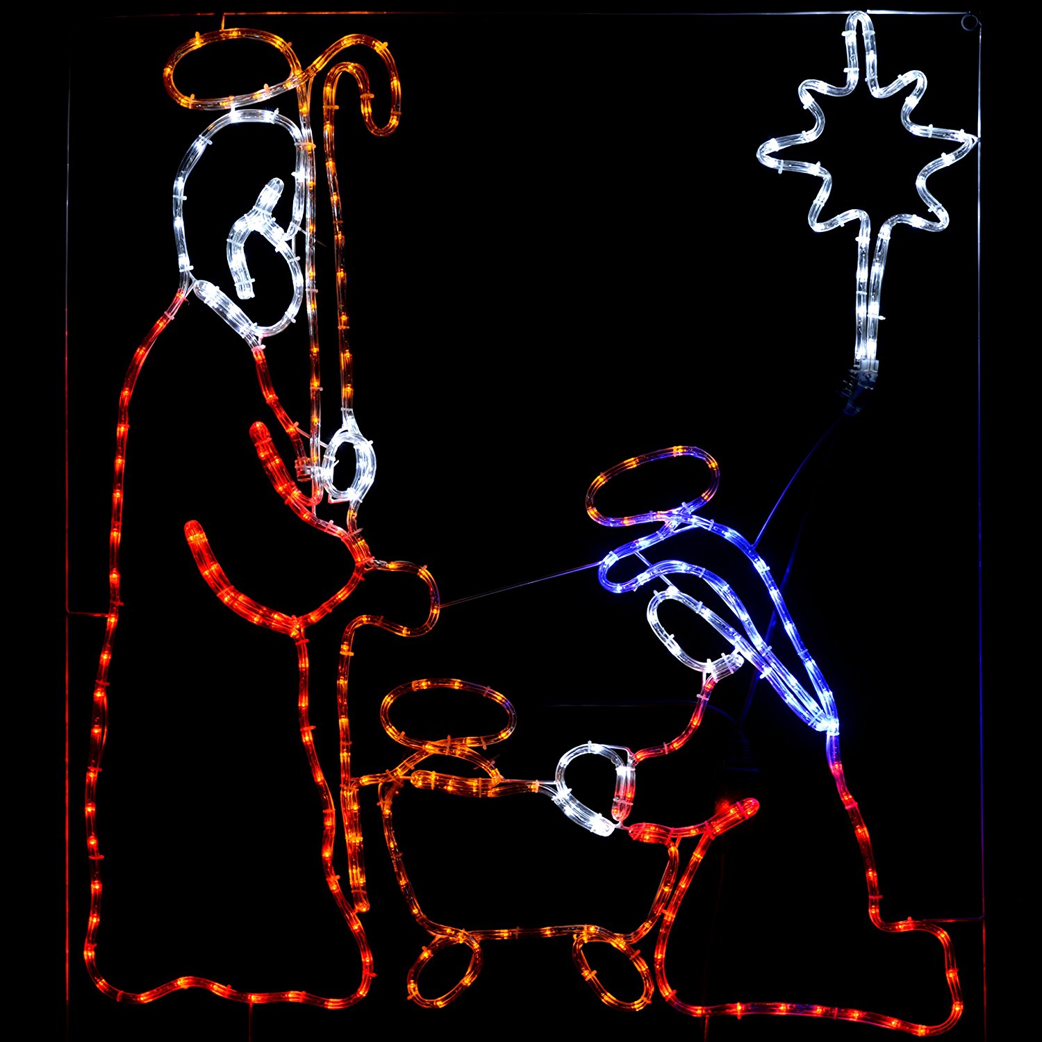 WeRChristmas Animated Nativity LED Rope Lights Silhouette with ...