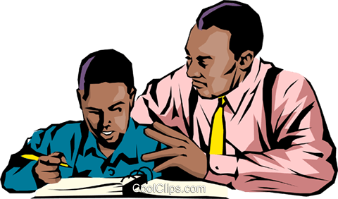 African American Teacher And Student Clipart