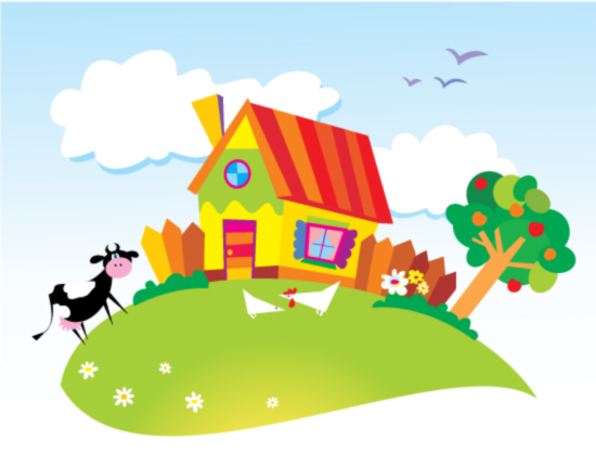 Cute cartoon scenery vector material | Free download Web