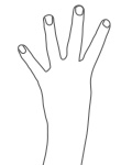 Four fingers hand sign, vector clipart (eps), 684, SimpleClipart
