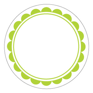 Stuck — Large Green Scalloped Circle Labels