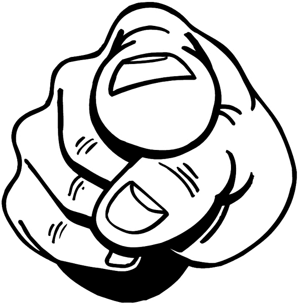 Pointing finger vinyl sticker. Customize on line. Hands 048-0256