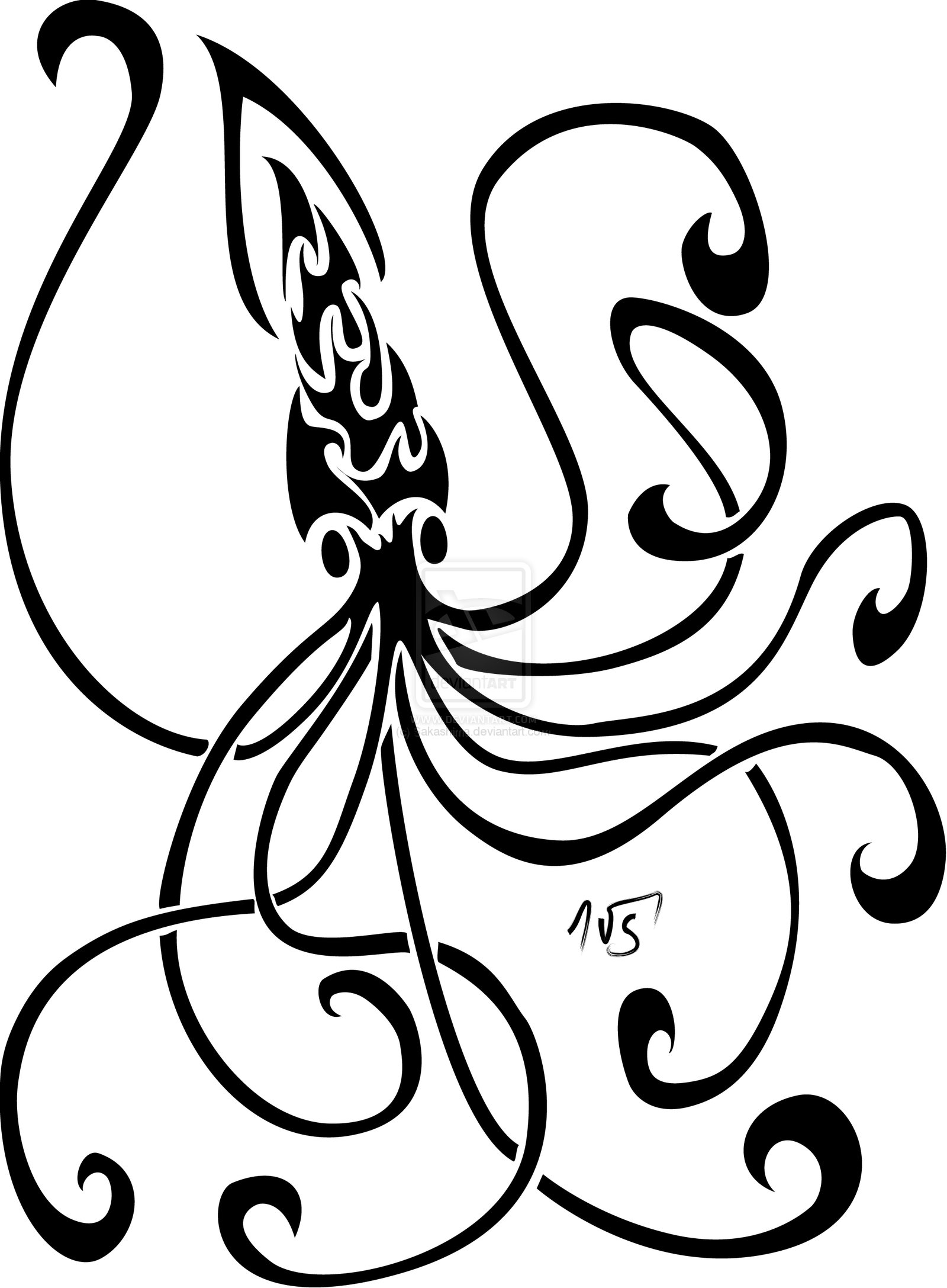 Tribal Squid Vector Remake