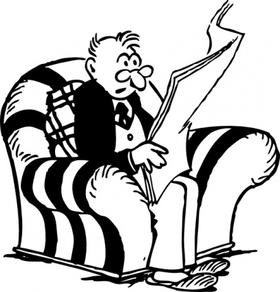 Man Reading Newspaper clip art vector, free vectors