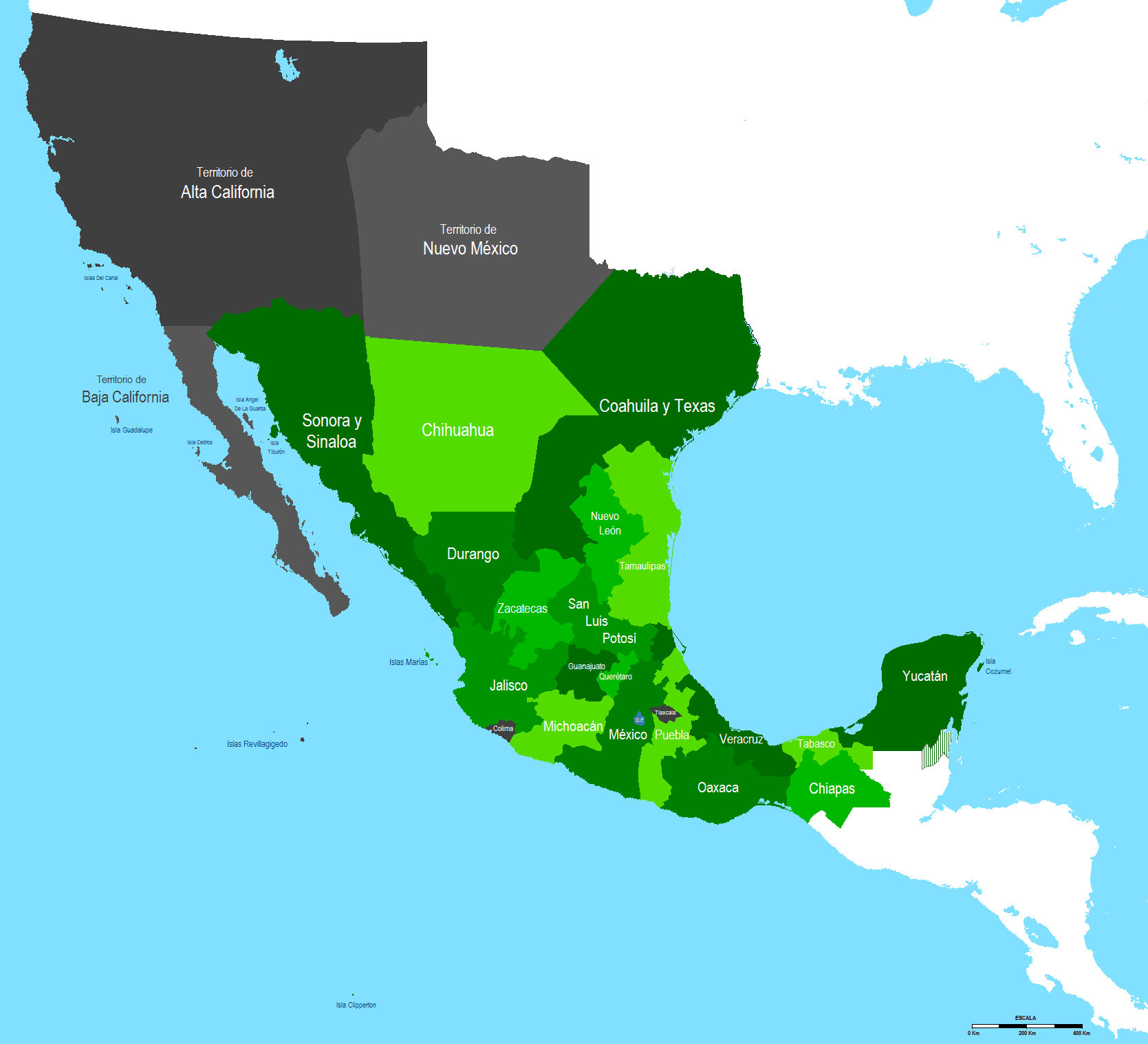 Evolución de la organización territorial de México - Wikipedia, la ...