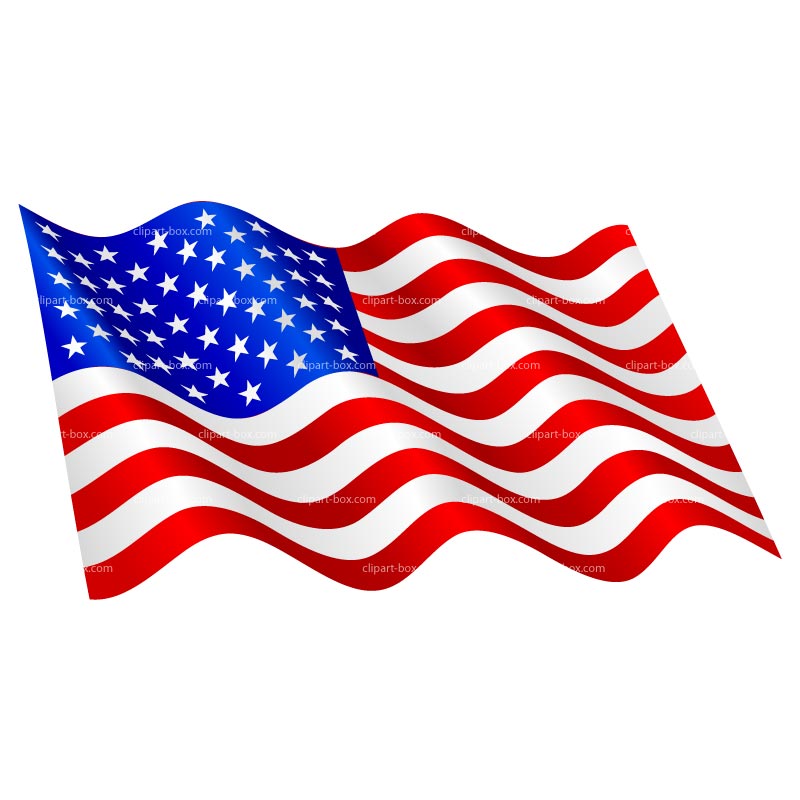 Us flag waving clipart